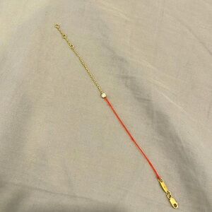 Redline String-Chain Bracelet with 0.10ct Round Diamond yellow gold